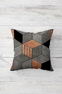 Pelangi Balpeteği Geometrik Çift Tarafı Baskılı Gizli Fermuarlı Yastık Kılıfı Kırlent Koltuk Yastık Kılıfı, Gri-Tarçın 45 X 45 ürün görseli 1