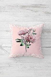 Pelangi Pembe Güller Çift Tarafı Baskılı Gizli Fermuarlı Yastık Kılıfı Kırlent Koltuk Yastık Kılıfı, Pudra-Yeşil 45 X 45, 24691251245451 ürün görseli 1