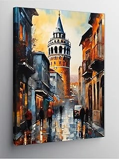 Tablo Mega Kanvas Tablo Yağlı Boya İstanbul Galata Kulesi, 70Cm X 100Cm ürün görseli 1