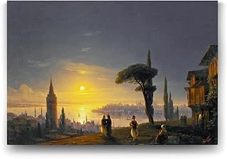 İvan Ayvazovski - Galata Kulesi Tablosu - 60X40Cm ürün görseli 1