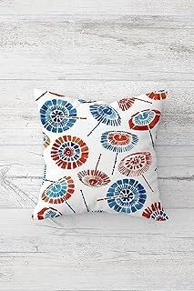 Pelangi Renkli Hindibalar Çift Tarafı Baskılı Gizli Fermuarlı Yastık Kılıfı Kırlent Koltuk Yastık Kılıfı, Beyaz-Mavi-Kırmızı 45 X 45 ürün görseli 1