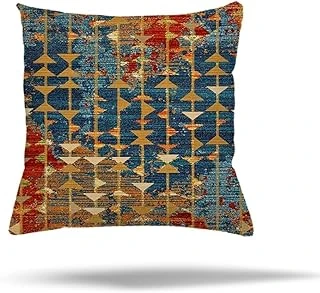 Pelangi Patchwork Çiçek Desen Etnik Gizli Fermuarlı Yastık Kılıfı Kırlent Kılıfı Koltuk Yastık Kılıf, Petrol Mavisi-Turuncu 45 X 45 ürün görseli 1