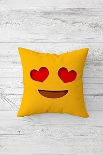 Pelangi Kalpli Göz Emoji Çift Tarafı Baskılı Gizli Fermuarlı Yastık Kılıfı Kırlent Koltuk Yastık Kılıfı, Kırmızı-Sarı 45 X 45, 2469132845451 ürün görseli 1
