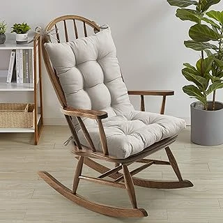 Sweet Sallanan Sandalye Minderi, Birinci Sınıf Püsküllü Pedler, Kaymaz Arka Kısım, Bağcıklı Üst Alt Set, 1 Adet (1 Adet), Keten ürün görseli 1