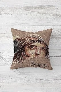 Pelangi Zeugma Çift Tarafı Baskılı Gizli Fermuarlı Yastık Kılıfı Kırlent Koltuk Yastık Kılıfı, Kahve-Bej 45 X 45 ürün görseli 1