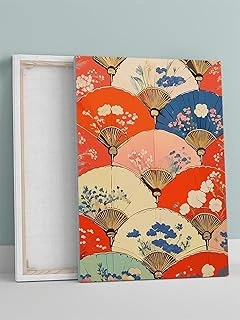 Postermanya Fan Flora, Yelpaze Çiçekleri, Japon Sanatı Kanvas Tablo - Tuval Tablo, Sanatsal Dekorasyon ürün görseli 1