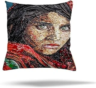 Pelangi Geometrik Desen Yapraklı Gizli Fermuarlı Yastık Kılıfı Kırlent Kılıfı Koltuk Yastık Kılıfı, Çok Renkli 45 X 45 ürün görseli 1