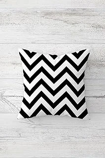 Pelangi Siyah Beyaz Zigzag Çift Tarafı Baskılı Gizli Fermuarlı Yastık Kılıfı Kırlent Koltuk Yastık Kılıfı, Beyaz-Siyah 45 X 45, 2469199945451 ürün görseli 1