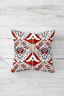 Pelangi Etnik Batik Boyalı Çift Tarafı Baskılı Gizli Fermuarlı Yastık Kılıfı Kırlent Koltuk Yastık Kılıfı, Kırmızı-Beyaz 45 X 45 ürün görseli 1