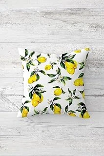 Pelangi Limon Yaprakları Çift Tarafı Baskılı Gizli Fermuarlı Yastık Kılıfı Kırlent Koltuk Yastık Kılıfı, Beyaz-Sarı-Yeşil 45 X 45 ürün görseli 1