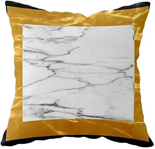 Pelangi Mermer Desenli Çift Taraflı Gizli Fermuarlı Yastık Kılıfı Kırlent Koltuk Yastık Kılıfı, Gold-Siyah-Beyaz-Gri 43 X 43 ürün görseli 1