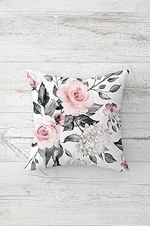 Pelangi Gül Buketi Çiçekli Çift Tarafı Baskılı Gizli Fermuarlı Yastık Kılıfı Kırlent Koltuk Yastık Kılıfı, Beyaz-Pembe 45 X 45 ürün görseli 1