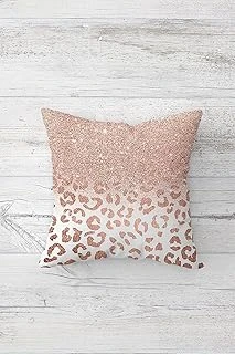 Pelangi Payet Leopar Desenli Çift Tarafı Baskılı Gizli Fermuarlı Yastık Kılıfı Kırlent Koltuk Yastık Kılıfı, Pembe 45 X 45 ürün görseli 1