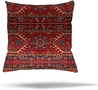 Pelangi Kuş Yaprak Etnik Gizli Fermuarlı Yastık Kılıfı Kırlent Kılıfı Koltuk Yastık Kılıfı, Kırmızı 45 X 45 ürün görseli 1