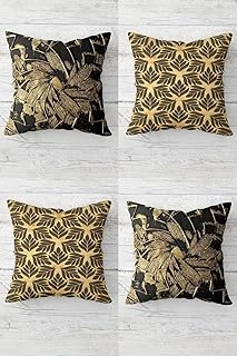 Pelangi Gold Çiçek Desenli Gizli Fermuarlı Kırlent Kılıfı Koltuk Yastık Kılıfı Takım(4Adet), Haki-Gold 45 X 45 ürün görseli 1