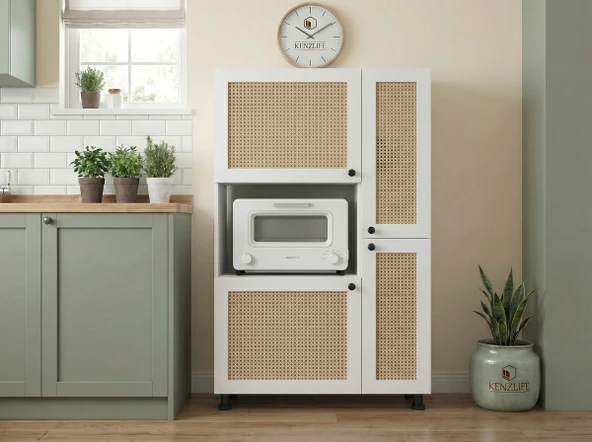 Kenzlife mini fırın dolabı alpkuntsağ mat beyaz 148*90*30 hazeran kare kapak suntalam gövde ürün görseli 1