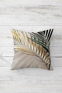 Pelangi Gold Yeşil Iğne Yaprak Çift Tarafı Baskı Gizli Fermuarlı Yastık Kılıfı Kırlent Koltuk Yastık Kılıfı, Bej-Gold 45 X 45 ürün görseli 1