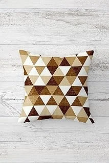Pelangi Bej Kahverengi Geometrik Desen Çift Tarafı Baskı Gizli Fermuarlı Yastık Kılıfı Kırlent Yastık Kılıf, Beyaz-Kahve-Bej 45 X 45, 2469155245451 ürün görseli 1