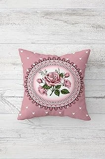 Pelangi Gül Desen Çift Tarafı Baskılı Gizli Fermuarlı Yastık Kılıfı Kırlent Koltuk Yastık Kılıfı, Gül Kurusu 45 X 45, 2469127245451 ürün görseli 1