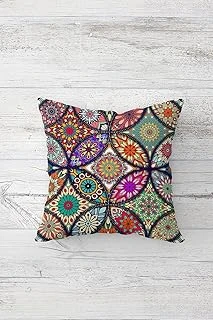 Pelangi Mandala Çift Tarafı Baskılı Gizli Fermuarlı Yastık Kılıfı Kırlent Koltuk Yastık Kılıfı, Karışık Renkli 45 X 45 ürün görseli 1