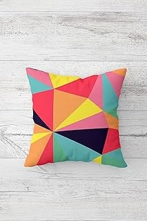 Pelangi Renk Bloklu Üçgen Desen Çift Tarafı Baskılı Gizli Fermuar Yastık Kılıfı Kırlent Koltuk Yastık Kılıfı, Karışık Renkli 45 X 45 ürün görseli 1