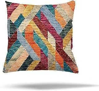 Pelangi Çiçek Mozaik Kilim Etnik Desen Gizli Fermuarlı Yastık Kılıfı Kırlent Kılıfı Koltuk Yastık Kılıfı, Çok Renkli 45 X 45 ürün görseli 1
