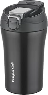 Vagonlife Fiftyfifty Çift Kapak Sistemli Pipetli/Pipetsiz 400Ml Çelik Mug ürün görseli 1