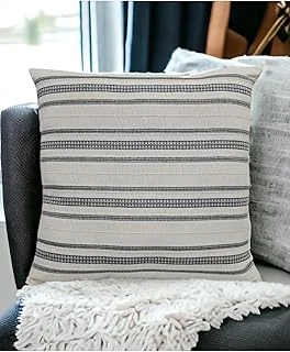 Asdiva Buldan Dokuma Bohem Tasarım%100 Pamuklu 45X45Cm Kırlent Kılıfı Bej-Siyah ürün görseli 1