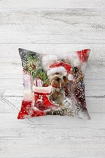 Pelangi Yılbaşı Chrsitmas Köpekli Çift Taraflı Gizli Fermuarlı Yastık Kılıfı Kırlent Koltuk Yastık Kılıfı, Kırmızı-Beyaz 45 X 45, 2469108545451 ürün görseli 1