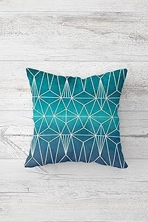 Pelangi Geometrik Çizgili Çift Tarafı Baskılı Gizli Fermuarlı Yastık Kılıfı Kırlent Koltuk Yastık Kılıfı, Turkuaz 45 X 45 ürün görseli 1
