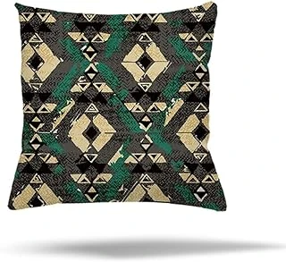 Pelangi Çiçek Ağaç Kilim Etnik Desenli Gizli Fermuarlı Yastık Kılıfı Kırlent Kılıfı Koltuk Yastık Kılıf, Koyu Yeşil-Kahverengi 45 X 45 ürün görseli 1