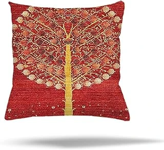 Pelangi Çiçek Kaz Ayağı Kuştüyü Desenli Gizli Fermuarlı Yastık Kılıfı Kırlent Kılıfı Koltuk Yastık Kılıfı, Bej-Kiremit 45 X 45 ürün görseli 1