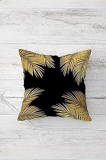Pelangi Gold Tropikal Yaprak Desen Gizli Fermuarlı Yastık Kılıfı Kırlent Koltuk Yastık Kılıfı, Altın-Siyah 45 X 45 ürün görseli 1