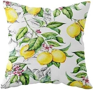 Pelangi Limon Desenli Çift Taraflı Gizli Fermuarlı Yastık Kılıfı Kırlent Koltuk Yastık Kılıfı, Sarı-Beyaz 43 X 43 ürün görseli 1