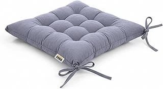 Haegs Sandalye Minderi, Punterez Puntolu Silikon Elyaf Dolgulu, Bağcıklı Mutfak Yemek Sandalyeleri Için Oturma Minderi Ofis Sandalyesi Minderi, Yumuşak Konforlu Puf Minder 42X42X6 Cm - Gri ürün görseli 1