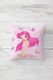 Pelangi Peri Prenses Çift Tarafı Baskılı Gizli Fermuarlı Yastık Kılıfı Kırlent Koltuk Yastık Kılıfı, Pembe 45 X 45, 2469109045451 ürün görseli 1