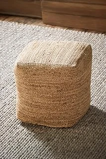 Digithome Dekoratif Kare Naturel Hasır Jüt Puf 40X40-12080 ürün görseli 1