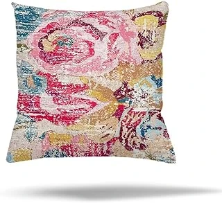 Pelangi Patchwork Çiçek Desen Etnik Gizli Fermuarlı Yastık Kılıfı Kırlent Kılıfı Koltuk Yastık Kılıfı, Pembe 45 X 45 ürün görseli 1