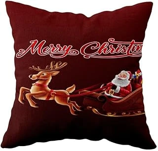 Pelangi Noel Baba Yılbaşı Temalı Çift Taraflı Gizli Fermuarlı Yastık Kılıfı Kırlent Koltuk Yastık Kılıfı, Bordo-Gold 43 X 43 ürün görseli 1