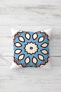 Pelangi Yaprak Desen Mandala Çift Tarafı Baskılı Gizli Fermuarlı Yastık Kılıfı Kırlent Koltuk Yastık Kılıfı, Turkuaz-Bordo 45 X 45, 2469183445451 ürün görseli 1