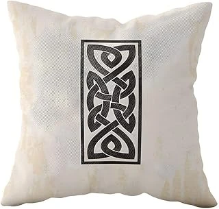 Pelangi I Harfi Bej Çift Tarafı Baskılı Gizli Fermuarlı Dekoratif Yastık Kılıfı Kırlent Kılıfı Yastık Kılıfı, Krem-Siyah 43 X 43 ürün görseli 1