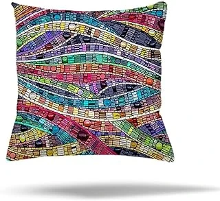 Pelangi Çiçek Mozaik Kilim Etnik Desen Gizli Fermuarlı Yastık Kılıfı Kırlent Kılıfı Koltuk Yastık Kılıfı, Karışık Renkli 45 X 45 ürün görseli 1