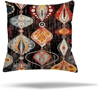Pelangi Geometrik Kilim Etnik Desenli Afrika Gizli Fermuarlı Yastık Kılıfı Kırlent Kılıfı Yastık Kılıfı, Kahverengi 45 X 45 ürün görseli 1