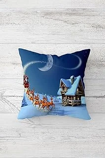 Pelangi Yılbaşı Tema Kar Desenli Çift Tarafı Baskı Gizli Fermuar Yastık Kılıfı Kırlent Koltuk Yastık Kılıfı, 45 X 45, 24691172845451 ürün görseli 1
