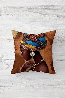 Pelangi Etnik Afrikalı Kadın Kuş Çift Tarafı Baskılı Gizli Fermuarlı Yastık Kırlent Koltuk Yastık Kılıfı, Kahverengi 45 X 45 ürün görseli 1