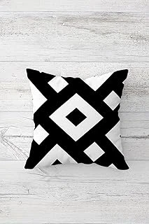 Pelangi Siyah Beyaz Geometrik Desen Çift Tarafı Baskılı Gizli Fermuarlı Yastık Kılıfı Kırlent Yastık Kılıfı, Beyaz-Koyu Siyah 45 X 45, 24691197545451 ürün görseli 1