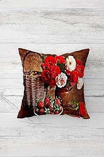 Pelangi Sepet Kırmızı Çilek Çiçekler Çift Tarafı Baskılı Gizli Fermuar Kırlent Koltuk Yastık Kılıfı, Kahve 45 X 45, 2469149745451 ürün görseli 1