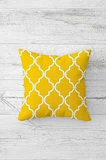 Pelangi Sarı Beyaz Karo Desen Çift Tarafı Baskılı Gizli Fermuarlı Yastık Kılıfı Kırlent Koltuk Yastık Kılıfı, Turuncu 45 X 45, 2469199845451 ürün görseli 1