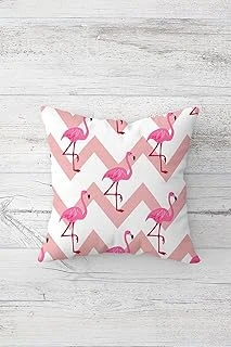 Pelangi Zigzag Flamingo Çift Tarafı Baskılı Gizli Fermuarlı Yastık Kılıfı Kırlent Koltuk Yastık Kılıfı, Beyaz 45 X 45 ürün görseli 1
