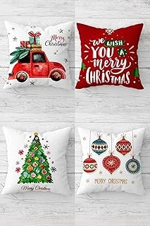Pelangi Merry Christmas Gizli Fermuarlı Kırlent Kılıfı Koltuk Yastık Kılıfı Takım(4Adet), Çok Renkli 45 X 45 ürün görseli 1